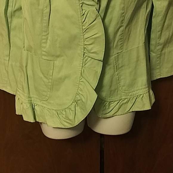 NWT TALBOTS Turquoise Ruffle Cotton Jacket - 14 - Picture 7 of 8